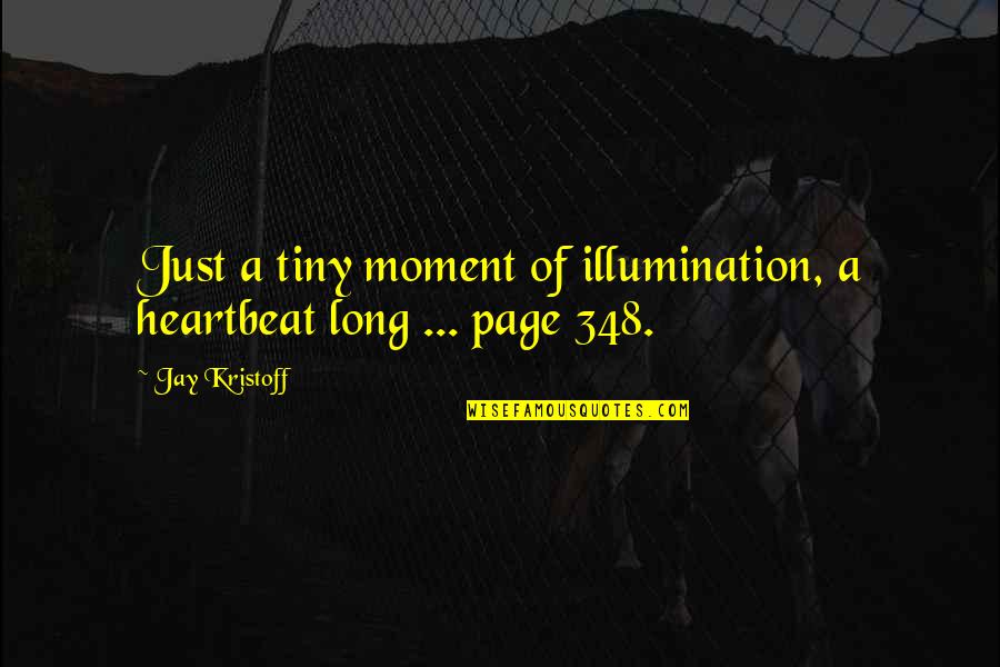 Long Overdue Quotes By Jay Kristoff: Just a tiny moment of illumination, a heartbeat