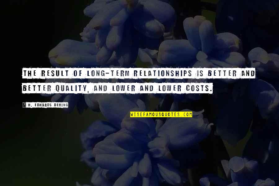 Long Relationships Quotes By W. Edwards Deming: The result of long-term relationships is better and