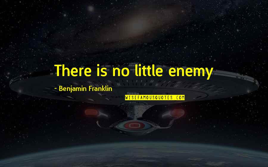 Long Road Love Quotes By Benjamin Franklin: There is no little enemy