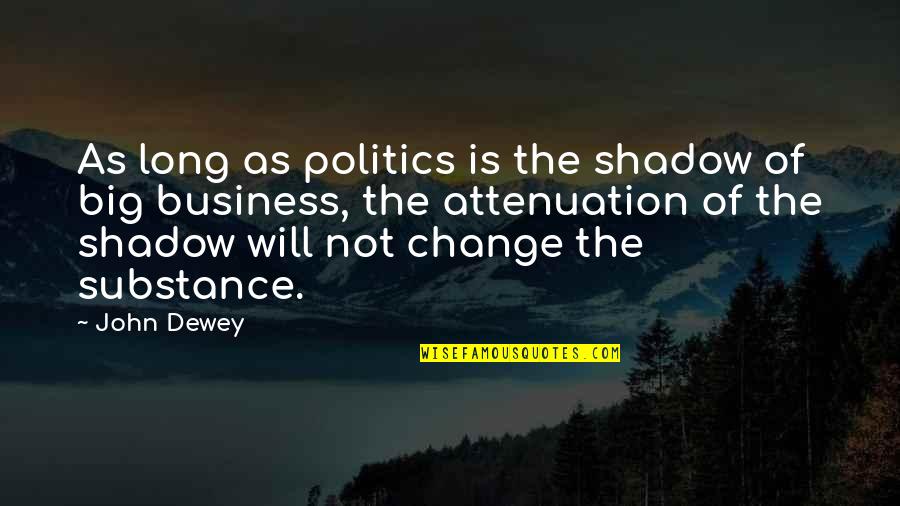 Long Shadow Quotes By John Dewey: As long as politics is the shadow of