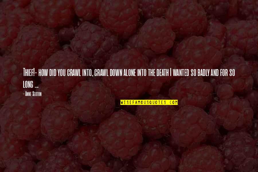 Long Suicidal Quotes By Anne Sexton: Thief!- how did you crawl into, crawl down Long Suicidal Quotes By Anne Sexton: Thief!- how did you crawl into, crawl down