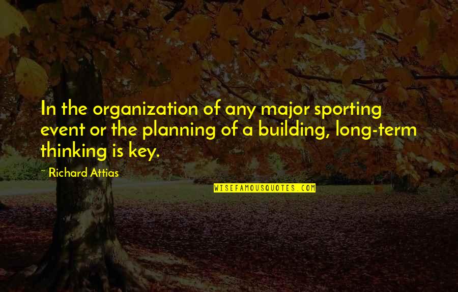 Long Term Planning Quotes By Richard Attias: In the organization of any major sporting event