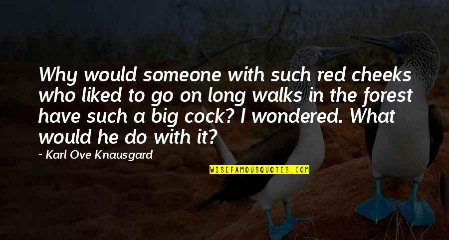 Long Walks Quotes By Karl Ove Knausgard: Why would someone with such red cheeks who Long Walks Quotes By Karl Ove Knausgard: Why would someone with such red cheeks who