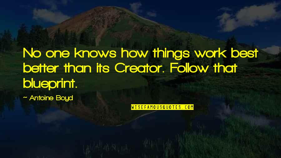 Long Weeks Of Work Quotes By Antoine Boyd: No one knows how things work best better