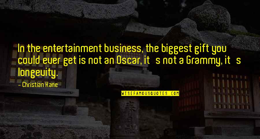 Longevity In Business Quotes By Christian Kane: In the entertainment business, the biggest gift you