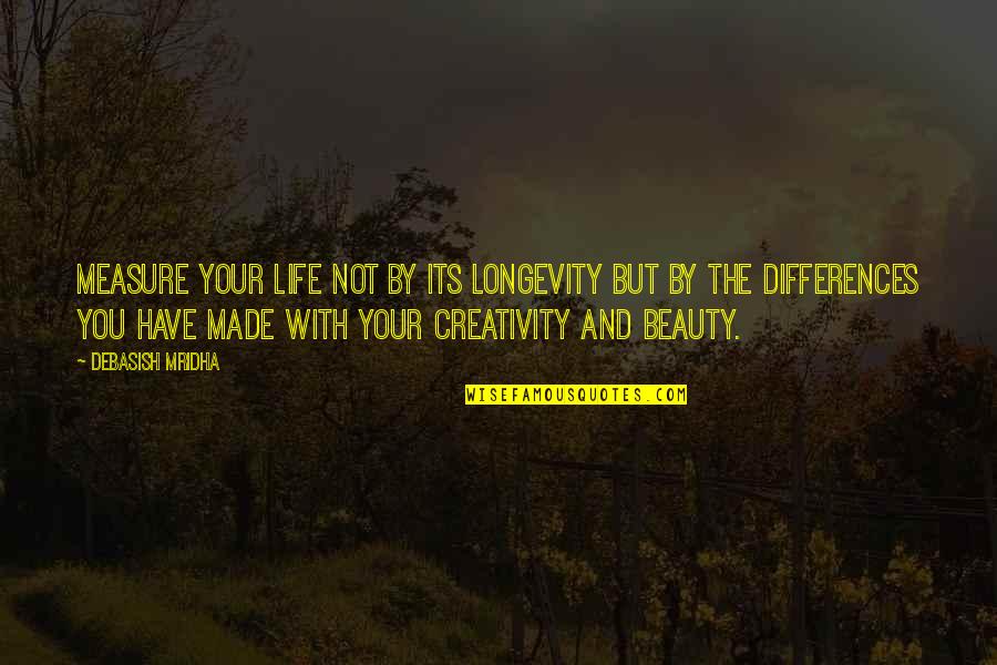 Longevity Life Quotes By Debasish Mridha: Measure your life not by its longevity but