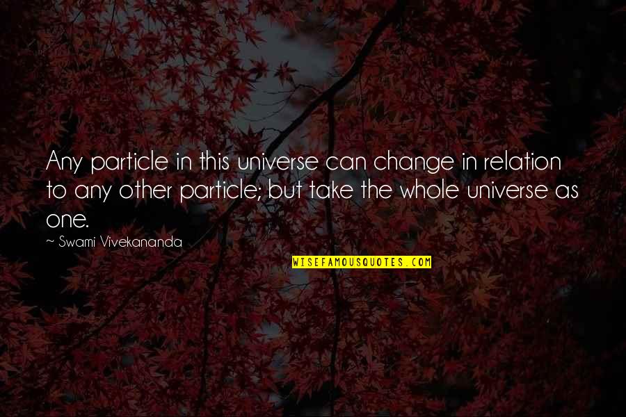 Longoria Models Quotes By Swami Vivekananda: Any particle in this universe can change in