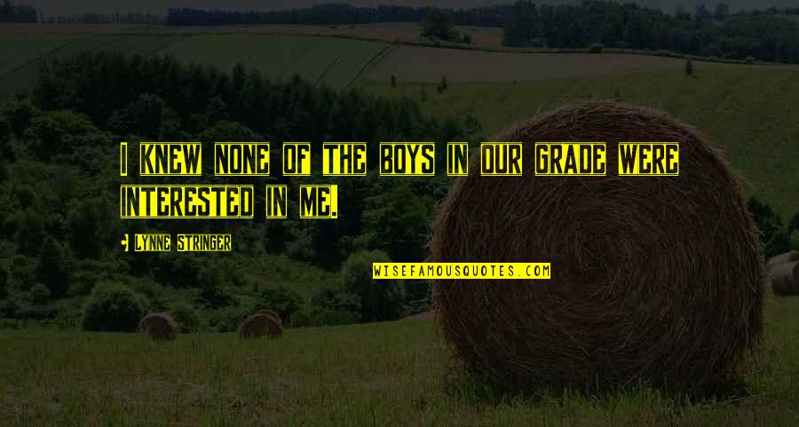 Longwick Industries Quotes By Lynne Stringer: I knew none of the boys in our Longwick Industries Quotes By Lynne Stringer: I knew none of the boys in our