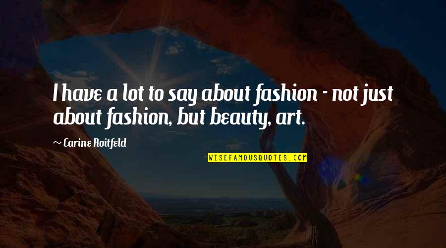 Lonigan Ned Quotes By Carine Roitfeld: I have a lot to say about fashion