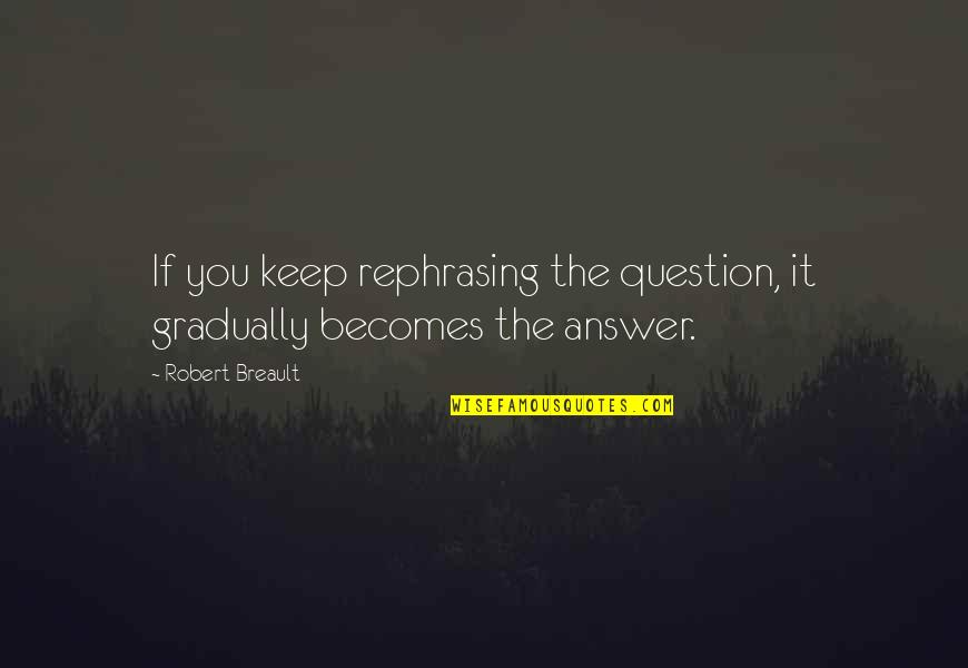 Lonnie Donegan Quotes By Robert Breault: If you keep rephrasing the question, it gradually