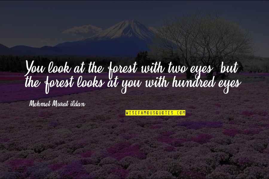 Look At Eyes Quotes By Mehmet Murat Ildan: You look at the forest with two eyes, Look At Eyes Quotes By Mehmet Murat Ildan: You look at the forest with two eyes,