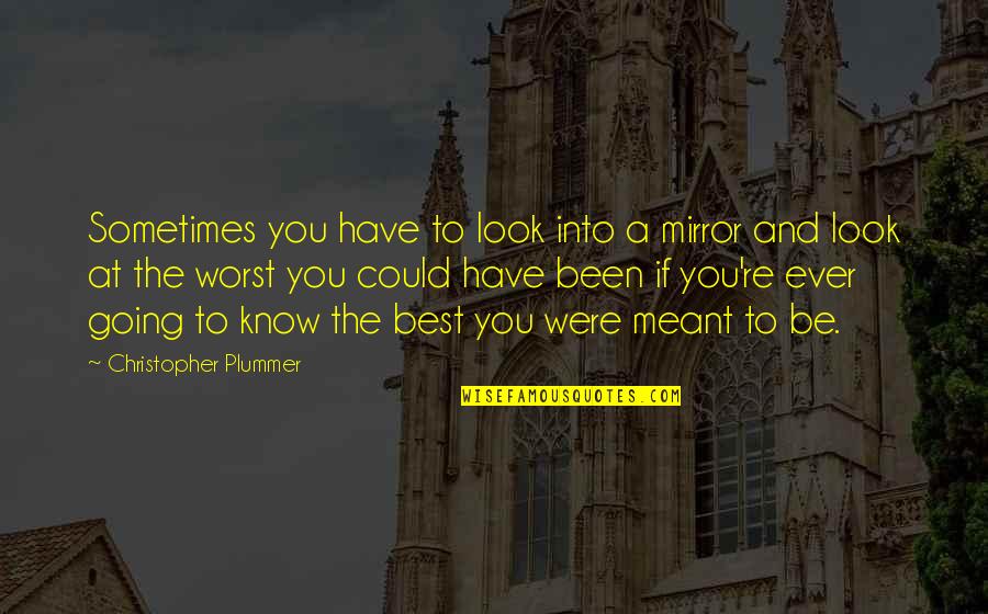 Look At Mirror Quotes By Christopher Plummer: Sometimes you have to look into a mirror