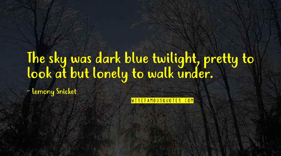 Look At The Blue Sky Quotes By Lemony Snicket: The sky was dark blue twilight, pretty to
