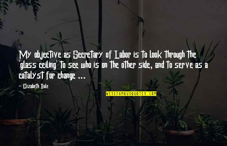 Look At The Other Side Quotes By Elizabeth Dole: My objective as Secretary of Labor is to