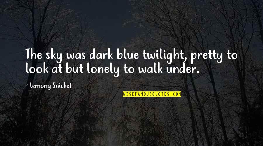 Look At The Sky Quotes By Lemony Snicket: The sky was dark blue twilight, pretty to