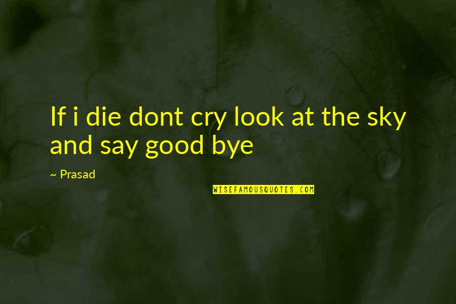 Look At The Sky Quotes By Prasad: If i die dont cry look at the