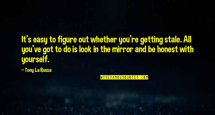 Look At Yourself In The Mirror Quotes By Tony La Russa: It's easy to figure out whether you're getting