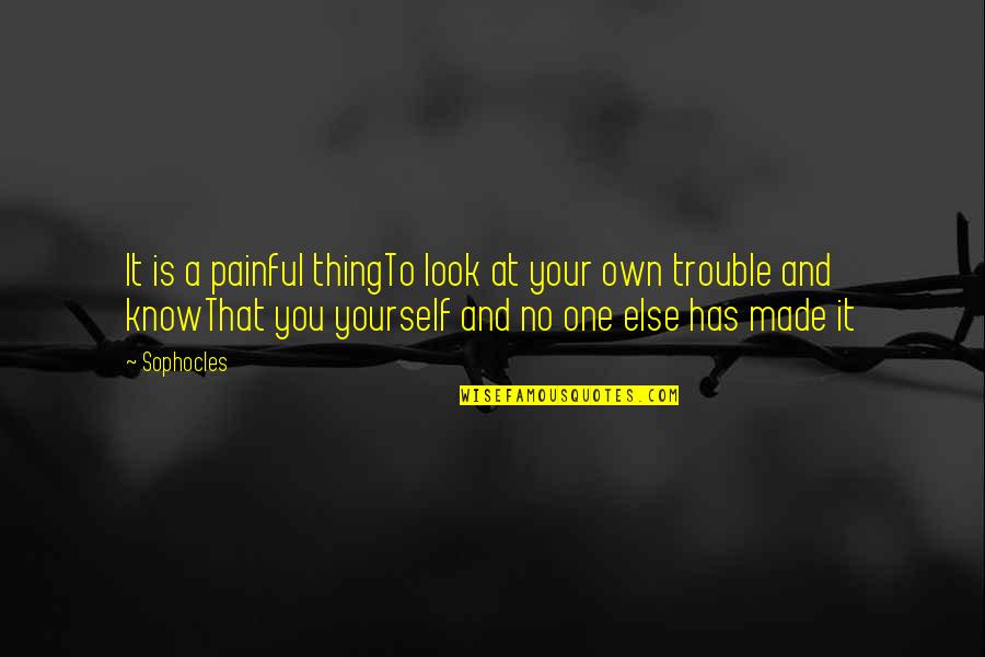 Look At Yourself Quotes By Sophocles: It is a painful thingTo look at your