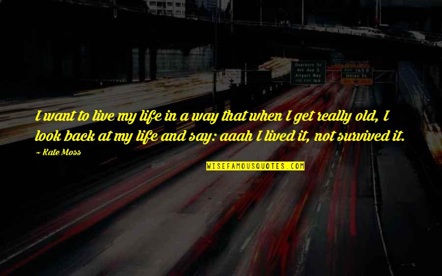 Look Back At Life Quotes By Kate Moss: I want to live my life in a