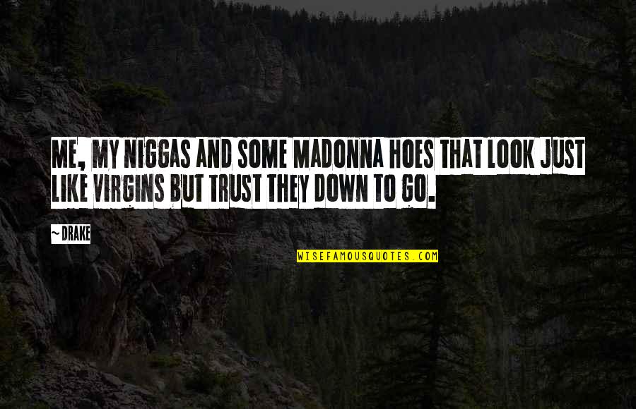 Look Down On Me Quotes By Drake: Me, my niggas and some Madonna hoes that