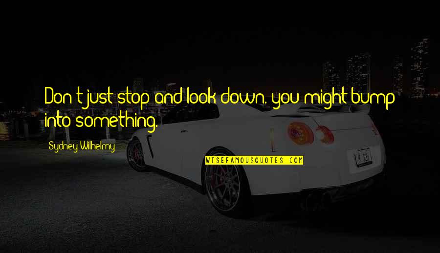 Look Down Quotes By Sydney Wilhelmy: Don't just stop and look down. you might Look Down Quotes By Sydney Wilhelmy: Don't just stop and look down. you might