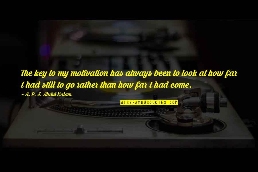 Look Far Quotes By A. P. J. Abdul Kalam: The key to my motivation has always been Look Far Quotes By A. P. J. Abdul Kalam: The key to my motivation has always been