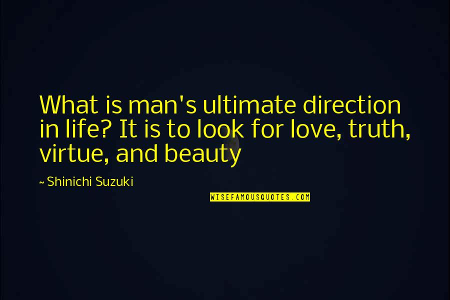 Look For The Beauty In Life Quotes By Shinichi Suzuki: What is man's ultimate direction in life? It