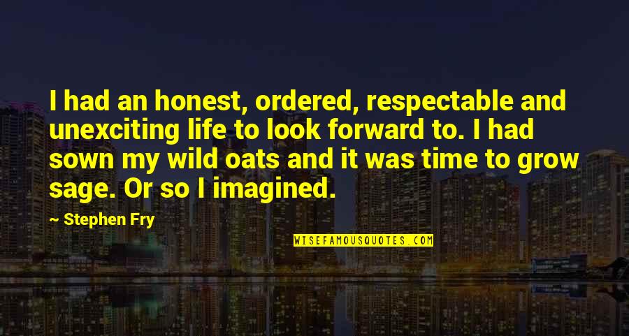 Look Forward Life Quotes By Stephen Fry: I had an honest, ordered, respectable and unexciting