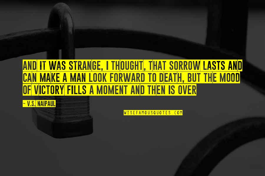 Look Forward Life Quotes By V.S. Naipaul: And it was strange, I thought, that sorrow