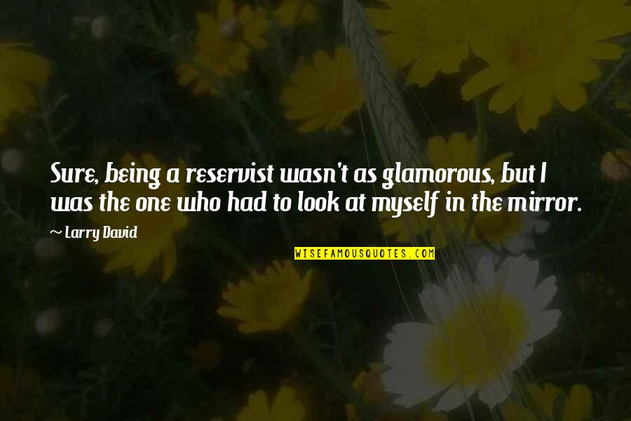 Look Glamorous Quotes By Larry David: Sure, being a reservist wasn't as glamorous, but Look Glamorous Quotes By Larry David: Sure, being a reservist wasn't as glamorous, but