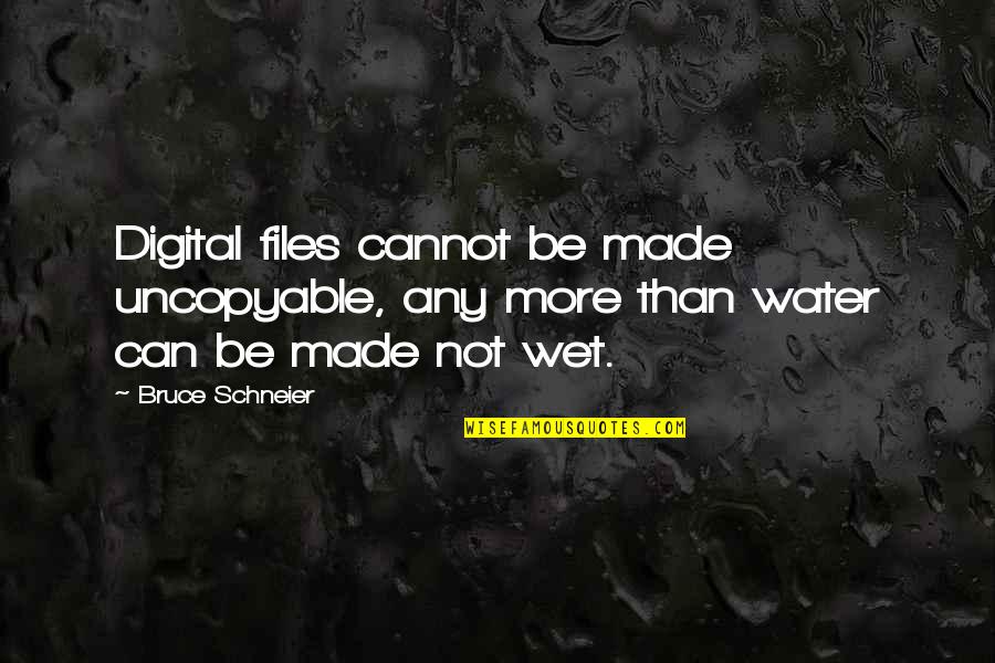 Look In The Mirror Before You Judge Quotes By Bruce Schneier: Digital files cannot be made uncopyable, any more