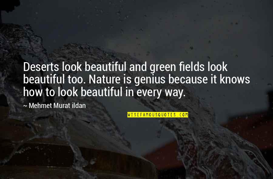 Look Into Nature Quotes By Mehmet Murat Ildan: Deserts look beautiful and green fields look beautiful Look Into Nature Quotes By Mehmet Murat Ildan: Deserts look beautiful and green fields look beautiful