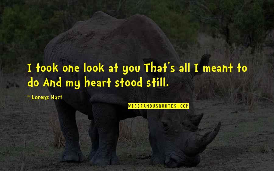 Look Look My Heart Quotes By Lorenz Hart: I took one look at you That's all
