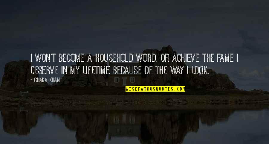Look My Way Quotes By Chaka Khan: I won't become a household word, or achieve