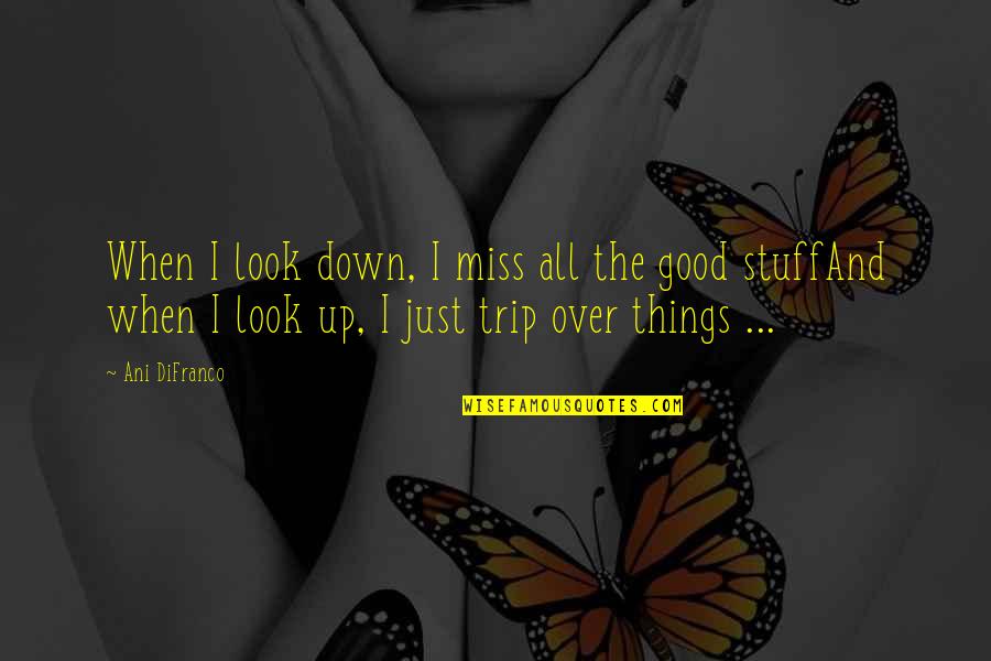 Look Not At The Things Quotes By Ani DiFranco: When I look down, I miss all the