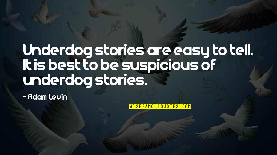 Look Past Me Quotes By Adam Levin: Underdog stories are easy to tell. It is