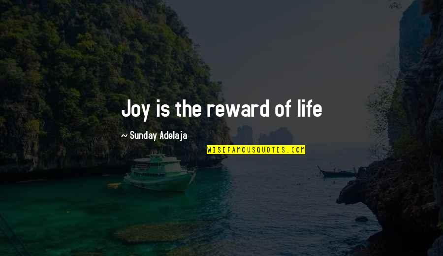 Look The Horizon Quotes By Sunday Adelaja: Joy is the reward of life Look The Horizon Quotes By Sunday Adelaja: Joy is the reward of life