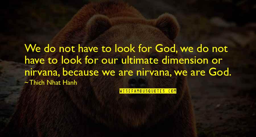 Look To God Quotes By Thich Nhat Hanh: We do not have to look for God,