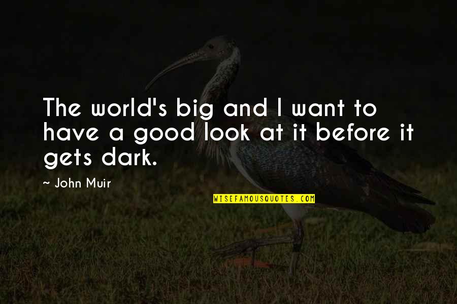 Look To Nature Quotes By John Muir: The world's big and I want to have