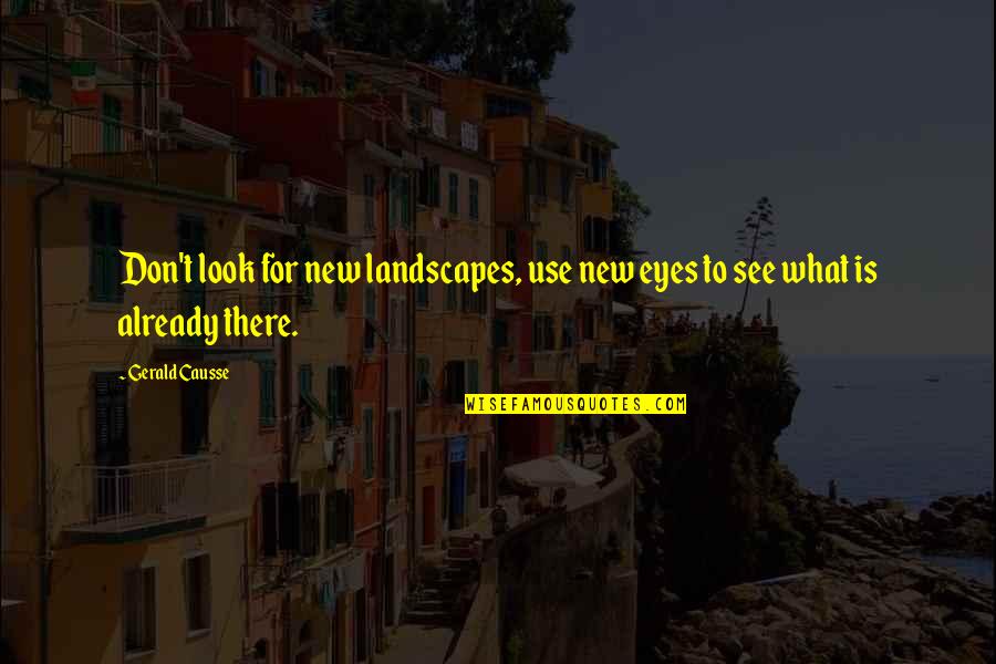 Look To See Quotes By Gerald Causse: Don't look for new landscapes, use new eyes