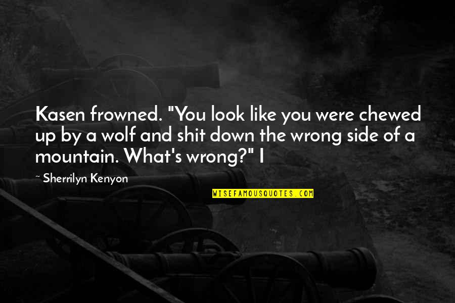 Look Up Look Down Quotes By Sherrilyn Kenyon: Kasen frowned. "You look like you were chewed