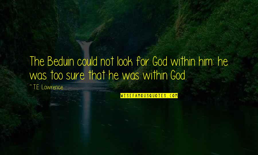 Look Within Quotes By T.E. Lawrence: The Beduin could not look for God within