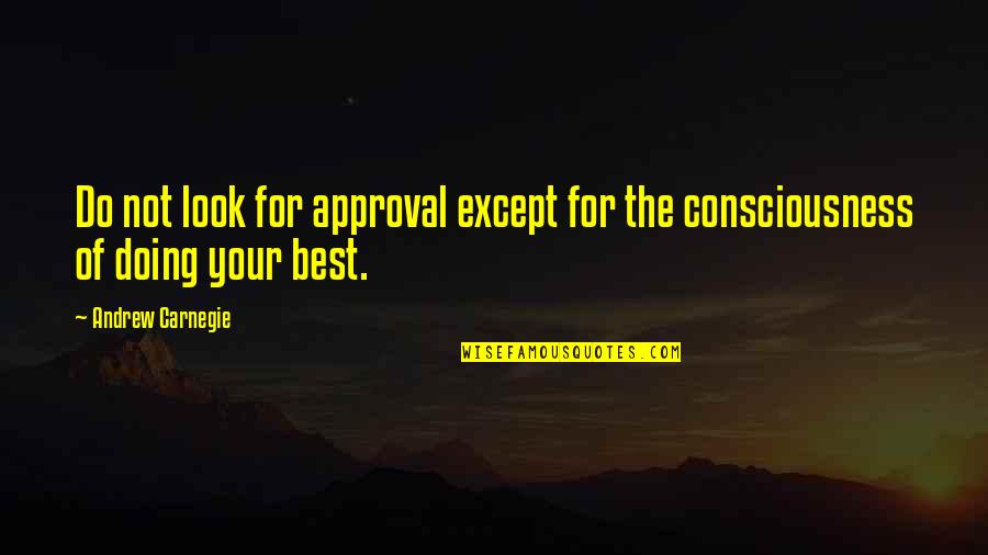 Look Your Best Quotes By Andrew Carnegie: Do not look for approval except for the