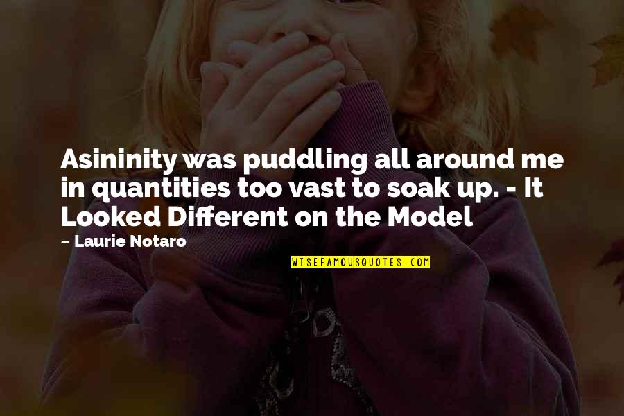 Looked Around Quotes By Laurie Notaro: Asininity was puddling all around me in quantities Looked Around Quotes By Laurie Notaro: Asininity was puddling all around me in quantities