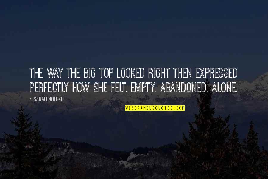 Looked Right Now Quotes By Sarah Noffke: The way the big top looked right then