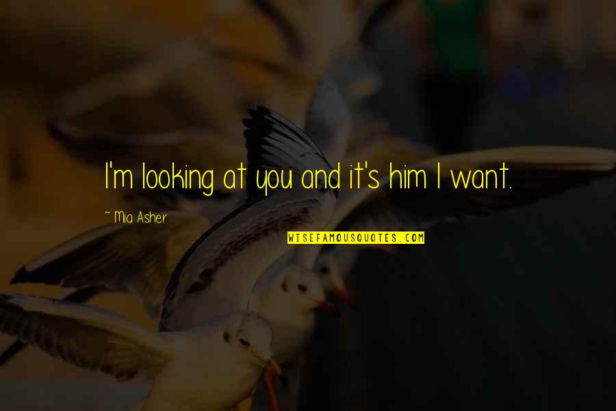 Looking At Him Quotes By Mia Asher: I'm looking at you and it's him I