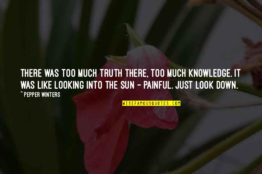Looking At The Sun Quotes By Pepper Winters: There was too much truth there, too much Looking At The Sun Quotes By Pepper Winters: There was too much truth there, too much