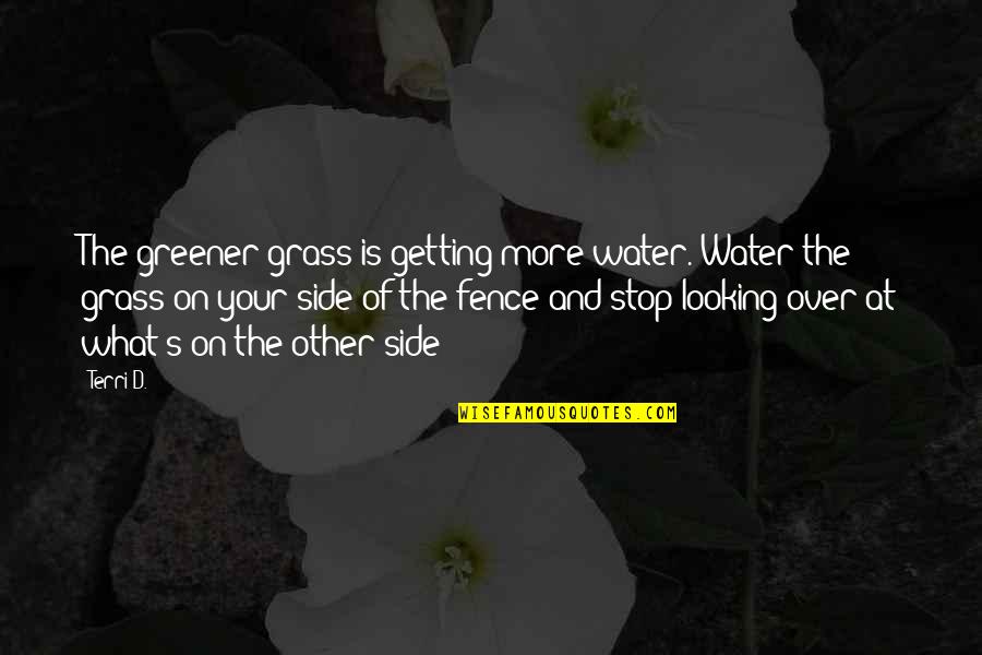 Looking At Water Quotes By Terri D.: The greener grass is getting more water. Water Looking At Water Quotes By Terri D.: The greener grass is getting more water. Water