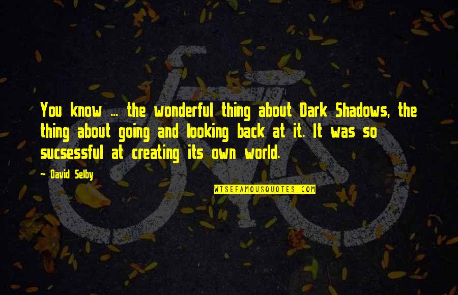 Looking Back At You Quotes By David Selby: You know ... the wonderful thing about Dark