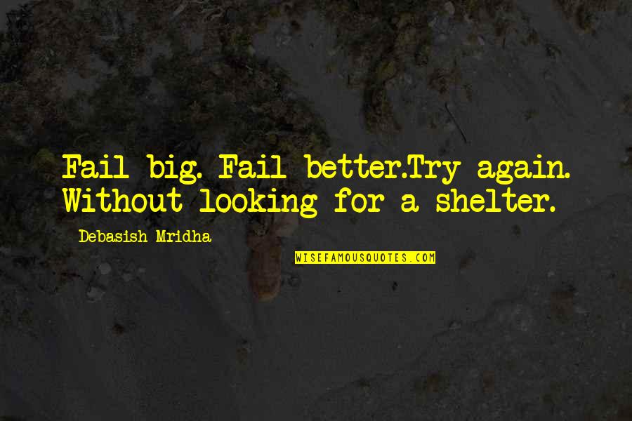 Looking Better Quotes By Debasish Mridha: Fail big. Fail better.Try again. Without looking for
